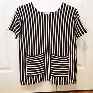 Madewell Striped Boxey Blouse NWOT